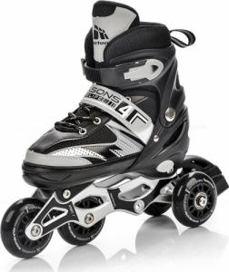 Rolki Meteor 4w1 Seasons z wymienną płozą regulowane czarne r. 38-41 5