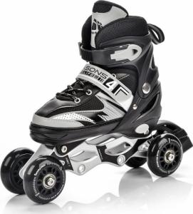 Rolki Meteor 4w1 Seasons z wymienną płozą regulowane czarne r. 38-41 6