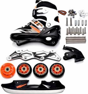 Rolki Meteor 4w1 Seasons z wymienną płozą regulowane czarne r. 38-41 3