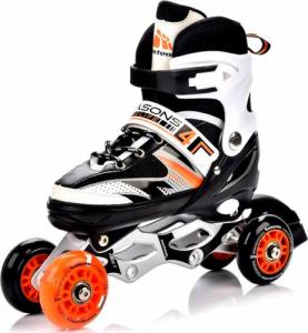 Rolki Meteor 4w1 Seasons z wymienną płozą regulowane czarne r. 34-37 5