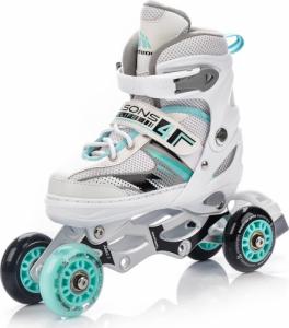 Rolki Meteor 4w1 Seasons z wymienną płozą regulowane białe r. 38-41 7