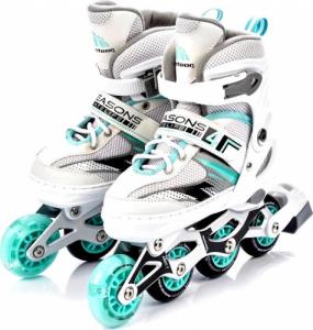 Rolki Meteor 4w1 Seasons z wymienną płozą regulowane białe r. 34-37 2