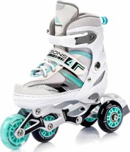 Rolki Meteor 4w1 Seasons z wymienną płozą regulowane białe r. 34-37 4