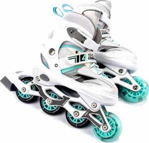 Rolki Meteor 4w1 Seasons z wymienną płozą regulowane białe r. 34-37 5