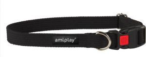 Ami Play Obroża regulowana z blokadą Cotton XL 45-70 [b] x 3cm Czarny 1