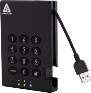 Dysk zewnętrzny HDD Apricorn Aegis Padlock 3.0 500GB Czarny (A25-3PL256-500) 1