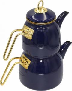 Sultan Czajnik 3.1L podwójny turecki emaliowany granatowy Indukcja Gaz 5