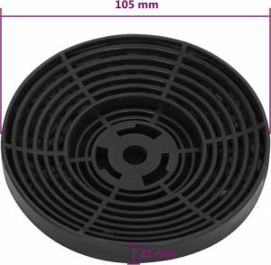 vidaXL Filtry węglowe do okapu, 2 szt., 105x21 mm 5