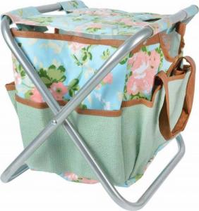 Esschert Design Esschert Design Stołek na narzędzia ogrodnicze, nadruk w róże 2