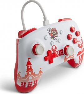Pad PowerA przewodowy Mario Red & White (1519186-01) 2