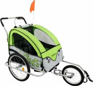 Artnico Przyczepka rowerowa dla dzieci Artnico 3w1 amortyzowana 2 osobowa zielona 1
