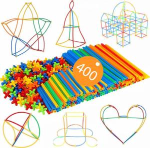 Retoo KLOCKI KONSTRUKCYJNE SŁOMKI PATYCZKI ZESTAW 400 EL 2
