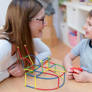 Retoo KLOCKI KONSTRUKCYJNE SŁOMKI PATYCZKI ZESTAW 400 EL 7