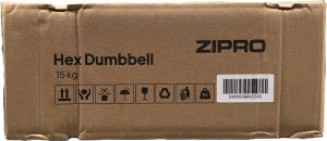 Zipro hantel HEX gumowany 1 x 15 kg 8