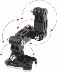 THD Set articulatie pentru montare la casca de ski si snowboard a camerelor de actiune GoPro Hero, SJCAM, Xiaomi Yi, DJI Osmo Action 1