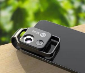 Apexel Obiektyw mikroskopu 200x ze światłem LED, marka Apexel kompatybilna z iPhone 13, iPhone 12, iPhone 11, X, 8,7,6,5, Samsung, Huawei, Xiaomi, Oppo, Nokia 2