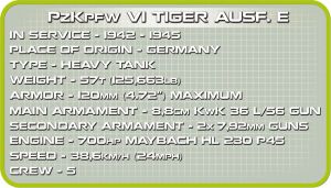 Cobi Armia Tiger PzKpfw VI Ausf. E - Czołg niemiecki (2487) 5