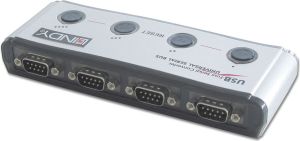 Adapter USB Lindy USB - RS-232 x4 Srebrny  (42858) 1