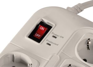 Listwa zasilająca Hama Socket Line przeciwprzepięciowa 8 gniazd 1.5 m biała (47775) 2