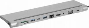 Stacja/replikator Pawonik ADAPTER HUB USB-C HDMI VGA SD 3xUSB MACBOOK 11w1 3