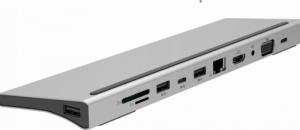 Stacja/replikator Pawonik ADAPTER HUB USB-C HDMI VGA SD 3xUSB MACBOOK 11w1 4