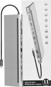 Stacja/replikator Pawonik ADAPTER HUB USB-C HDMI VGA SD 3xUSB MACBOOK 11w1 10