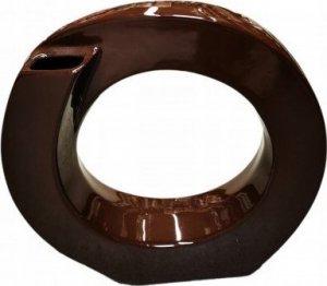 Eurofirany Wazon nowoczesny ozdobny ceramiczny brązowy 36 cm 1
