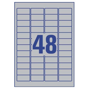 Avery Zweckform etykiety 45.7mm x 21.2mm, A4, srebrne, 48 etykiet (L6009-20) 2