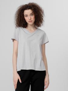 4f Koszulka damska H4Z22-TSD352 Chłodny jasny szary melanż r.M 3
