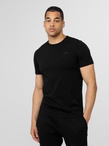 4f Koszulka męska H4Z22-TSM352 Głęboka czerń r.S 3