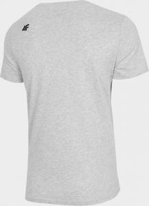 4f Koszulka męska H4Z22-TSM353 Chłodny jasny szary melanż r.L 2