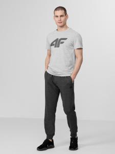 4f Koszulka męska H4Z22-TSM353 Chłodny jasny szary melanż r.L 3