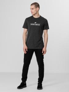 4f Koszulka męska H4Z22-TSM354 Ciemny Szary melanż r.M 3