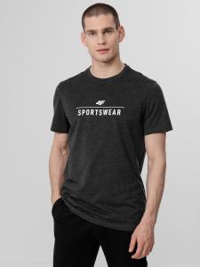 4f Koszulka męska H4Z22-TSM354 Ciemny Szary melanż r.M 4