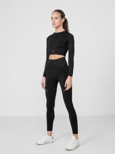 4f Spodnie damskie H4Z22-SPDF012 Głęboka czerń r. XS/S 3