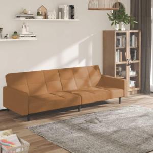 vidaXL vidaXL 2-osobowa sofa rozkładana, kolor taupe, obita mikrofibrą 1