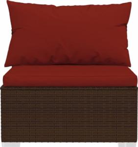 vidaXL vidaXL 2-cz. zestaw wypoczynkowy do ogrodu, poduszki, rattan PE, brąz 4