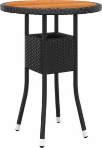 vidaXL vidaXL 3-częściowy zestaw mebli ogrodowych, polirattan, czarny 3