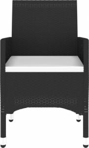 vidaXL vidaXL 3-częściowy zestaw mebli ogrodowych, polirattan, czarny 6