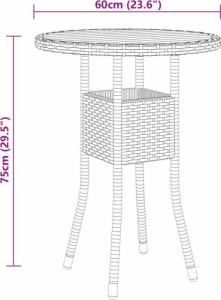 vidaXL vidaXL 3-częściowy zestaw mebli ogrodowych, polirattan, czarny 7