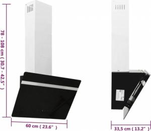 Okap vidaXL vidaXL Ścienny okap kuchenny, 60 cm, stal i hartowane szkło, czarny 10