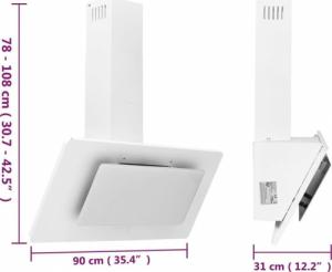 Okap vidaXL vidaXL Okap kuchenny, 90 cm, stal nierdzewna i hartowane szkło, biały 10