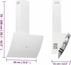 Okap vidaXL vidaXL Ścienny okap kuchenny, 60 cm, stal i hartowane szkło, biały 10