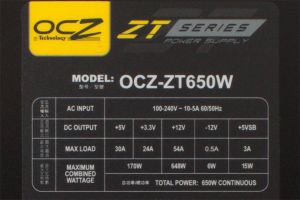 Zasilacz OCZ ZT 650W (ZT650W-UK) +KABEL 5