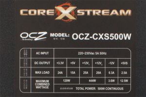 Zasilacz OCZ CoreXStream 500W (CXS500W-UK) 5