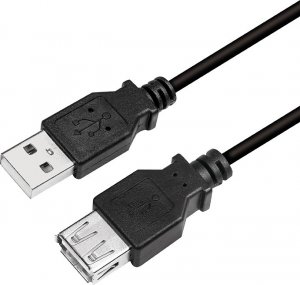 Kabel USB LogiLink USB-A - USB-A 2 m Czarny (CU0010B) 1