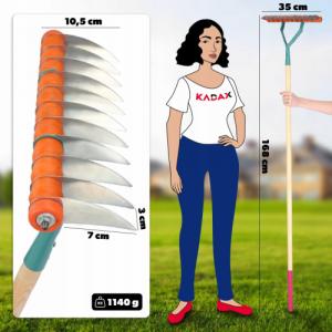Kadax AERATOR WERTYKULATOR DO TRAWY RĘCZNY KOLCE 168 cm 7