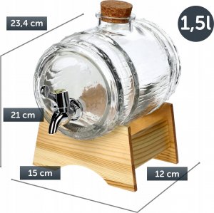 Kadax KADAX Beczułka szklana z kranikiem 1,5L pakiet 2sz 3