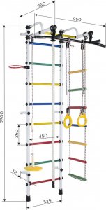 TOTALFIT Drabinka gimnastyczna LIRA biało-czarna 2