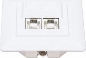 Intellinet Network Solutions Intellinet Gniazdo sieciowe podtynkowe 2x RJ45 Cat6 10G, STP, białe 4